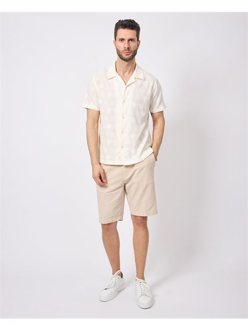 Camicia uomo Guess a maniche corte in misto cotone GUESS | M5GH77-WH3D0F1AD