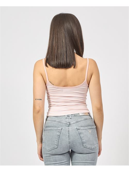 Top slim fit Guess a righe con logo GUESS | W5GP35-KCIE1S61H