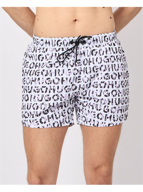 Boxer da mare uomo Hugo con logo lettering HUGO | 50535412553