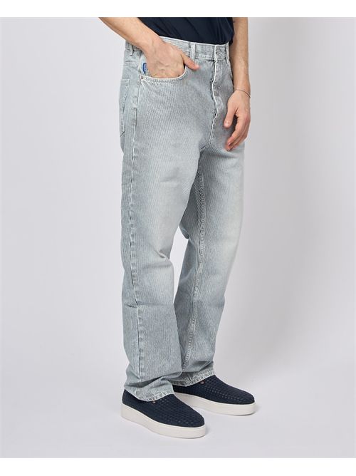 Jean baggy bleu à rayures pour homme Hugo HUGO | 50539841439