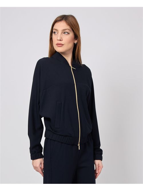 Iblues women's blue sweatshirt fullzip over line iBLUES | ACTIVE002
