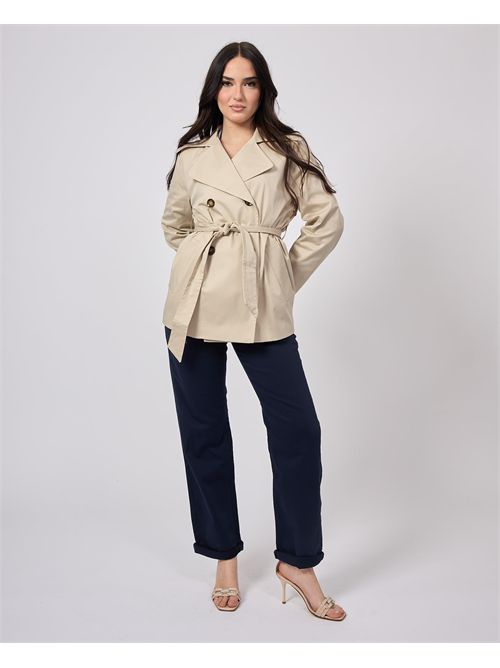 Trench-coat femme Iblues avec ceinture à la taille iBLUES | CARACAS1001