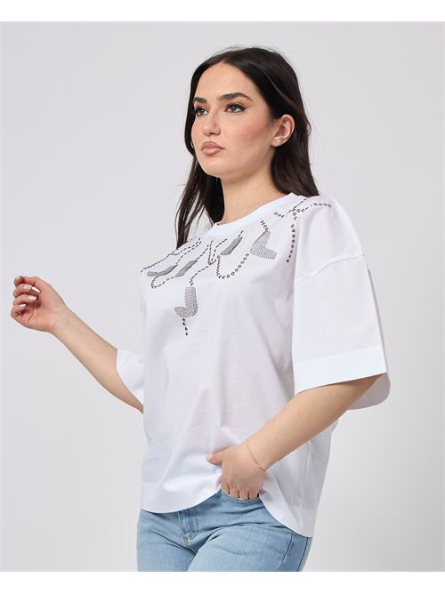 Jijil Women's T-shirt with rhinestone pattern JIJIL | TS1530001