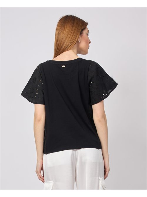 Markup black T-shirt with lace details MARKUP | MW861030NERO