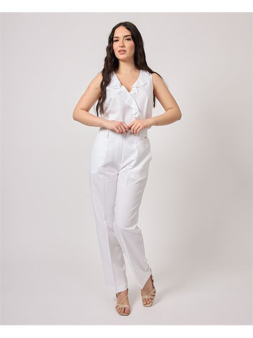 Pantaloni a vita alta Markup in misto lino MARKUP | MW865127BIANCO