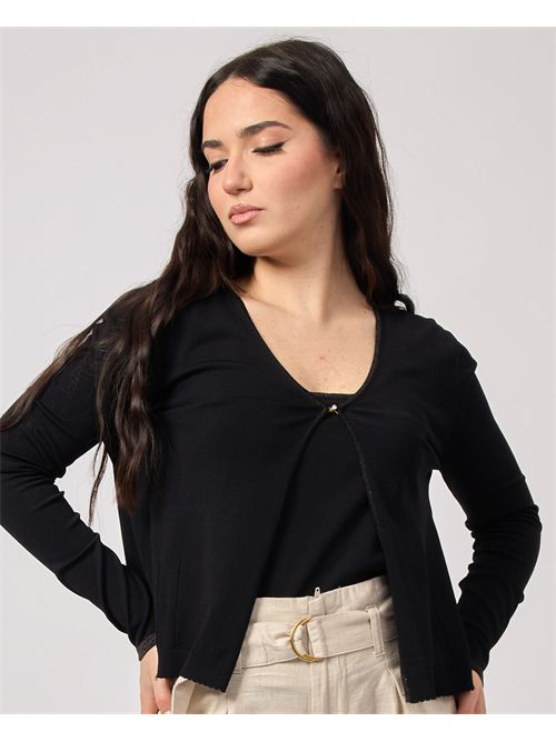 Cardigan nero Sette/Mezzo con scollo a V SETTE/MEZZO | DS5066NERO