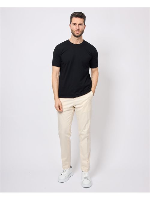T-shirt nera Sette/Mezzo in cotone con dettagli a contrasto SETTE/MEZZO | TS267NERO
