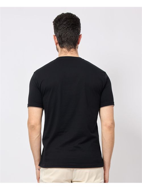 T-shirt nera Sette/Mezzo in cotone con dettagli a contrasto SETTE/MEZZO | TS267NERO