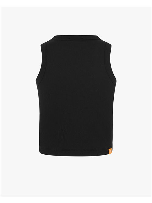 Black Suns Top with Ribbed Fabric SUNS | CNS51004DBLACK