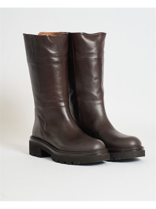 Albano women's combat boots in smooth leather ALBANO | 3023MORO