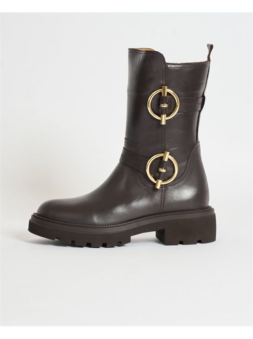 Albano women's combat boots with double side embellishment ALBANO | 3037MORO
