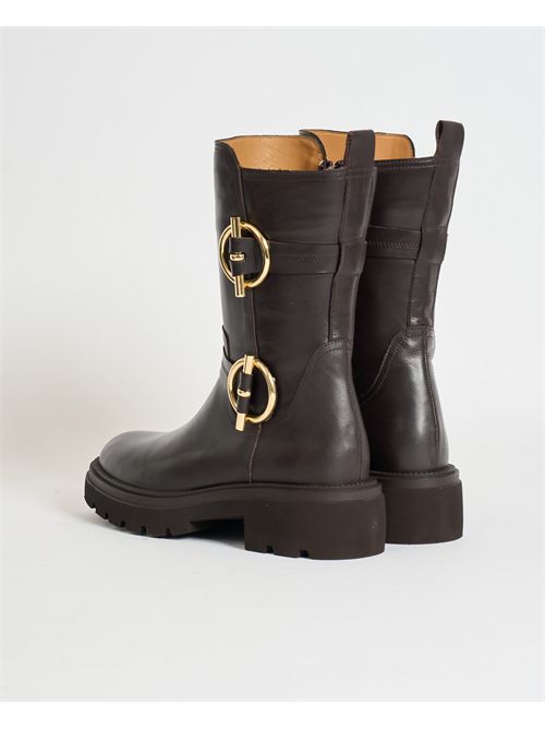 Albano women's combat boots with double side embellishment ALBANO | 3037MORO