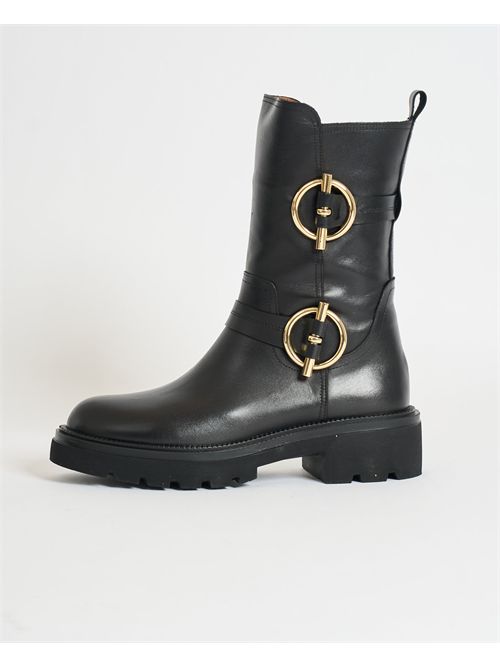 Albano women's combat boots with double side embellishment ALBANO | 3037NERO