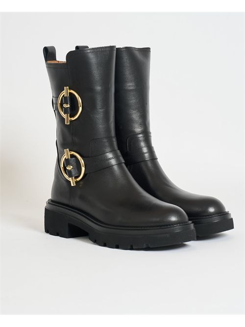 Albano women's combat boots with double side embellishment ALBANO | 3037NERO