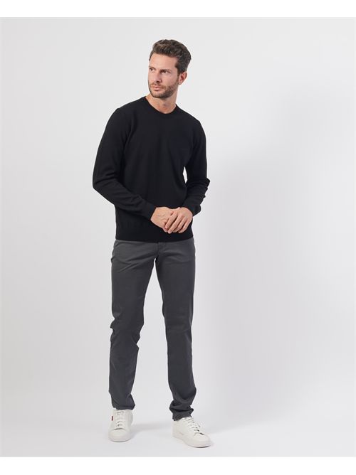 Maglione Botto uomo Boss nero in lana vergine BOSS | 50476364001