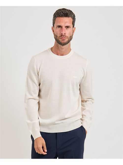 Maglione Botto uomo Boss bianco in lana vergine BOSS | 50476364131
