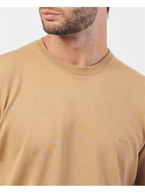 Maglione Botto uomo Boss beige in lana vergine BOSS | 50476364260