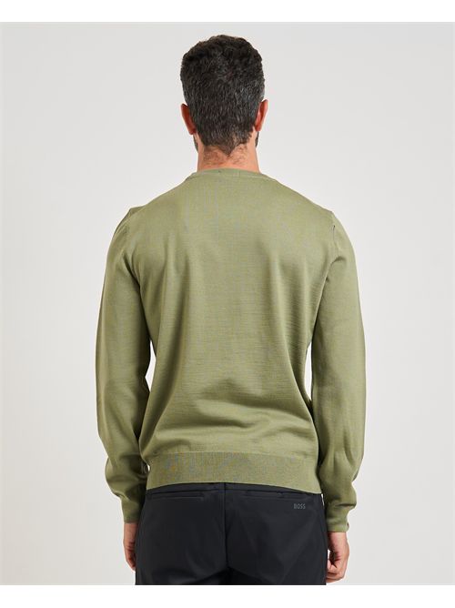 Maglione Botto uomo Boss verde in lana vergine BOSS | 50476364314