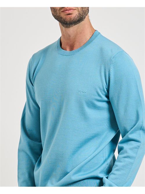 Maglione Botto uomo Boss turchese in lana vergine BOSS | 50476364453