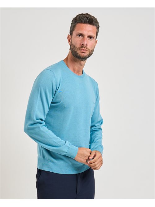 Maglione Botto uomo Boss turchese in lana vergine BOSS | 50476364453