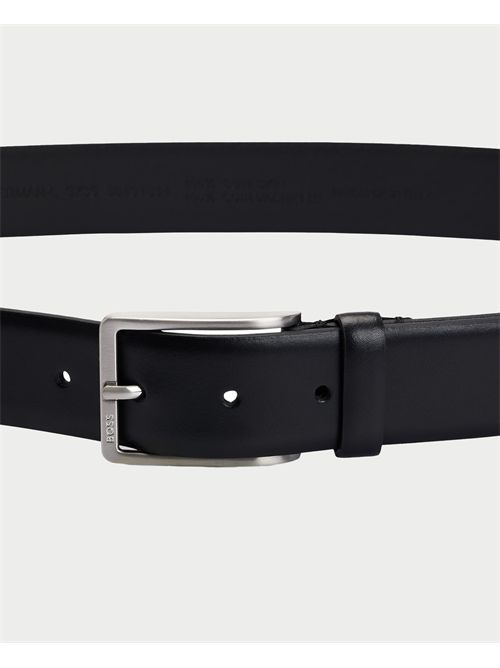 Erman Men's Boss Black Leather Belt BOSS | 50491834001