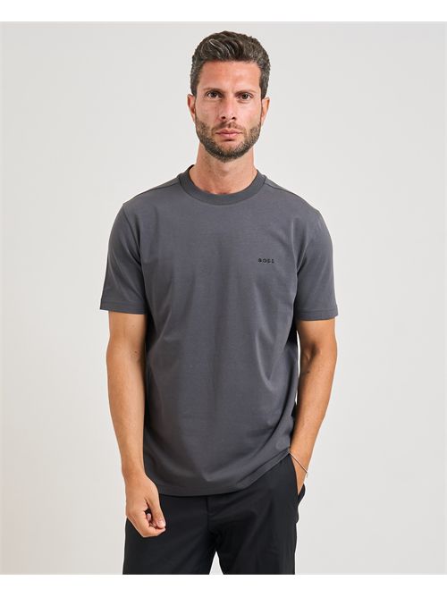 T-shirt  uomo Boss grigio in cotone elasticizzato BOSS | 50506373027