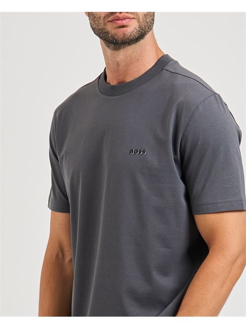 T-shirt  uomo Boss grigio in cotone elasticizzato BOSS | 50506373027