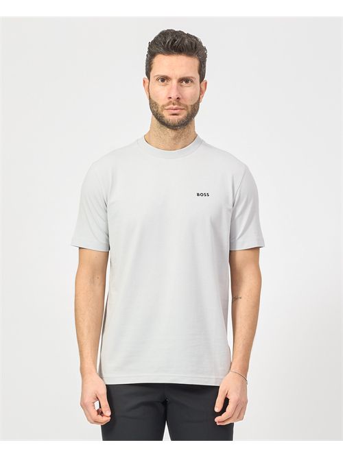 T-shirt  uomo Boss grigio in cotone elasticizzato BOSS | 50506373054