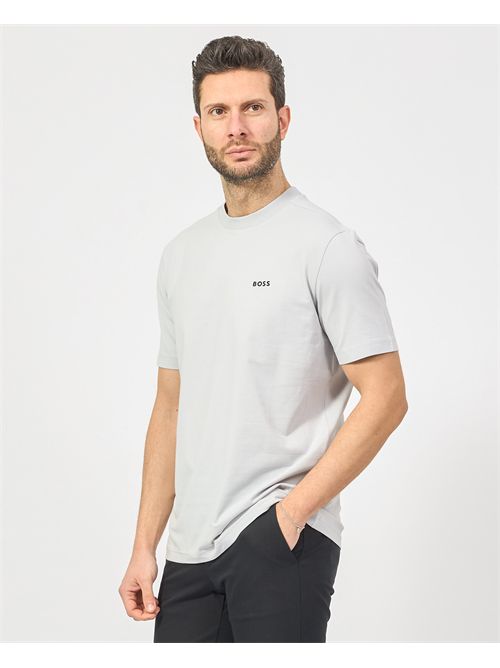 T-shirt  uomo Boss grigio in cotone elasticizzato BOSS | 50506373054