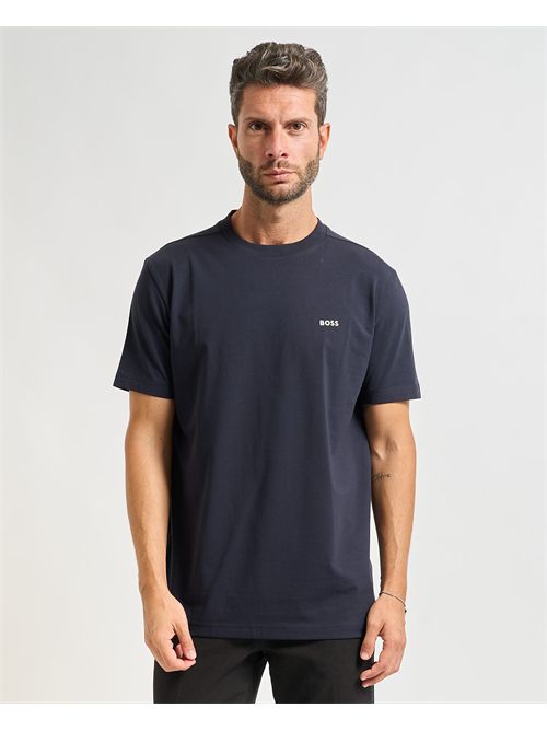 T-shirt  uomo Boss turchese in cotone elasticizzato BOSS | 50506373402