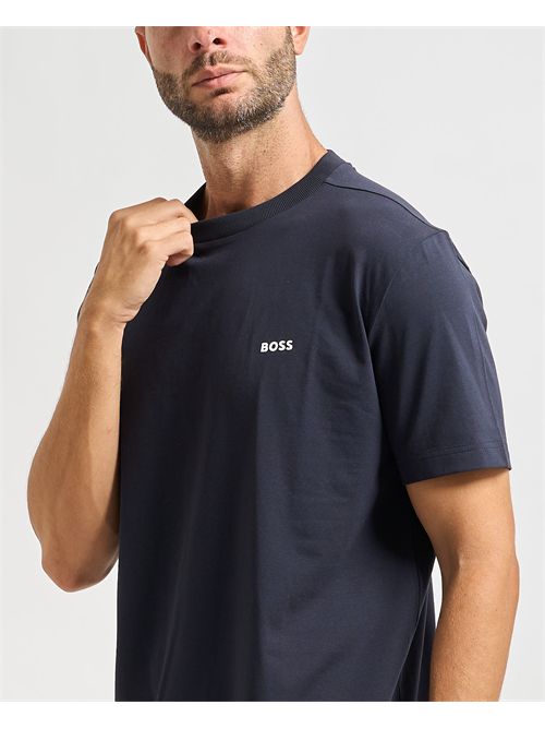 T-shirt  uomo Boss turchese in cotone elasticizzato BOSS | 50506373402