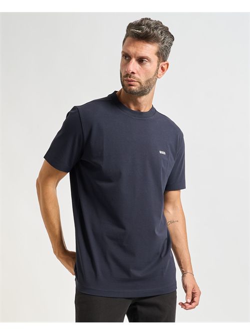 T-shirt  uomo Boss turchese in cotone elasticizzato BOSS | 50506373402