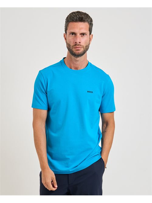 T-shirt  uomo Boss turchese in cotone elasticizzato BOSS | 50506373443