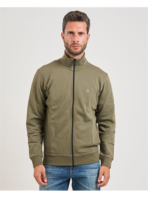 Felpa Zestart uomo Boss verde fullzip BOSS | 50511709342