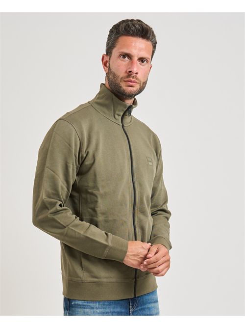 Felpa Zestart uomo Boss verde fullzip BOSS | 50511709342