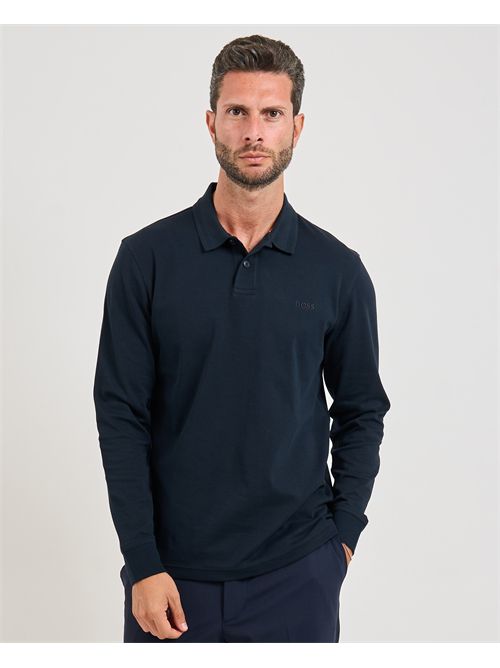 Polo Interlock uomo Boss blu BOSS | 50527525404