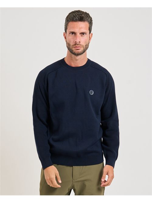 Maglione Illian uomo Boss blu con doppio monogramma BOSS | 50543136404