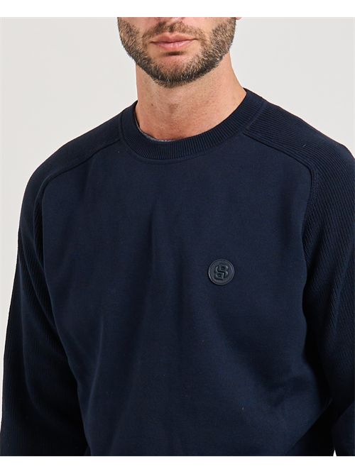 Maglione Illian uomo Boss blu con doppio monogramma BOSS | 50543136404