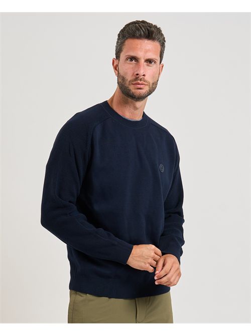 Maglione Illian uomo Boss blu con doppio monogramma BOSS | 50543136404