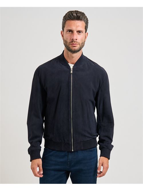 Giubbino Muller uomo Boss blu in pelle scamosciata BOSS | 50543213404