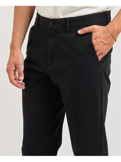 Pantaloni Kaiton uomo Boss nero in twill elasticizzato BOSS | 50543312001