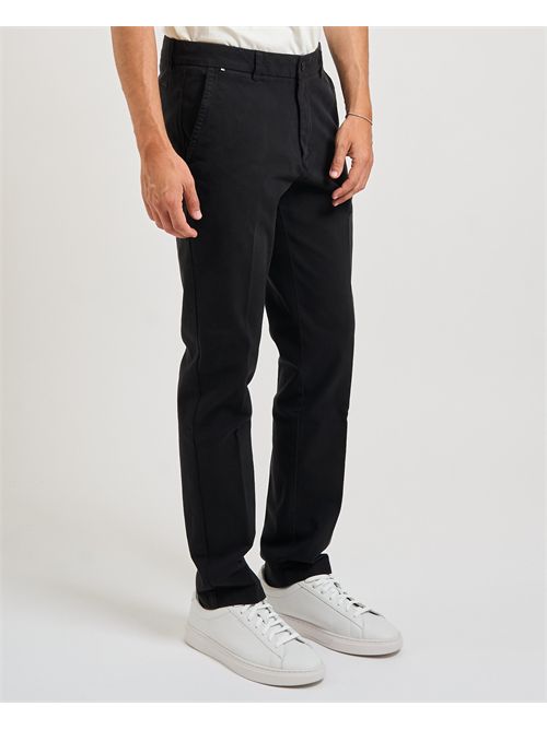 Pantaloni Kaiton uomo Boss nero in twill elasticizzato BOSS | 50543312001