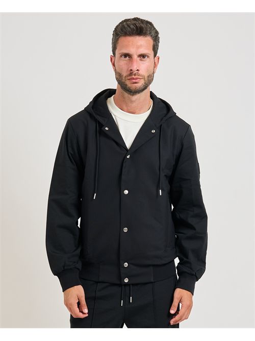 Felpa Steele uomo Boss nera con bottoni BOSS | 50543385001