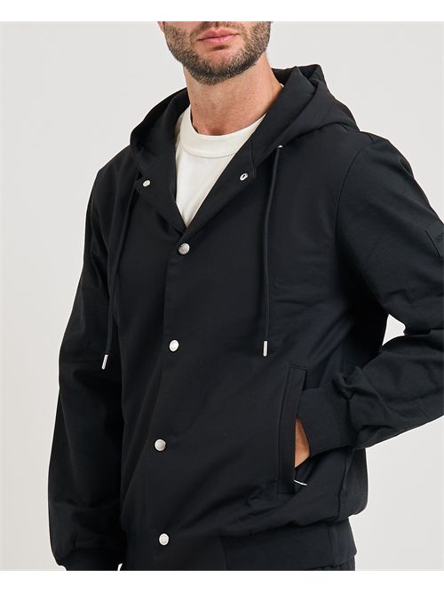 Felpa Steele uomo Boss nera con bottoni BOSS | 50543385001