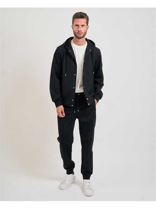 Felpa Steele uomo Boss nera con bottoni BOSS | 50543385001