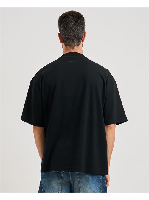 T-shirt Rounded uomo Boss nero oversize BOSS | 50543475001