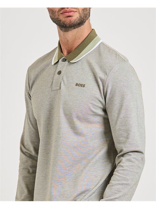 Polo Peoxfordlong uomo Boss maniche lunghe BOSS | 50544845342