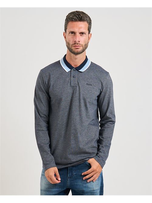 Polo Peoxfordlong uomo Boss blu BOSS | 50544845404
