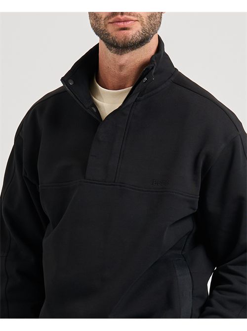 Black Boss Men's Work Sweatshirt with High Neck BOSS | 50545753001