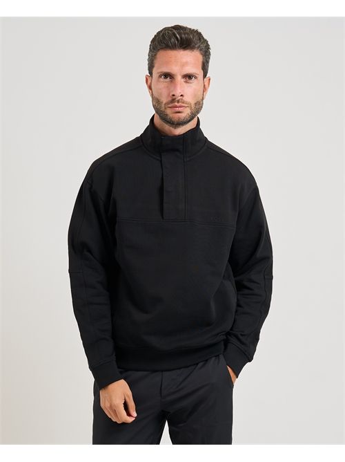 Black Boss Men's Work Sweatshirt with High Neck BOSS | 50545753001